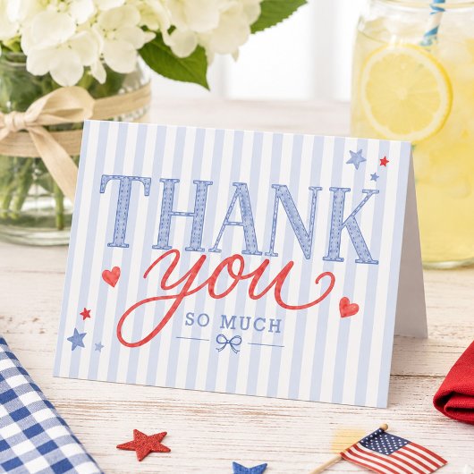 Rot-Weiß & Fällig Dankeskarten Dankeskarte