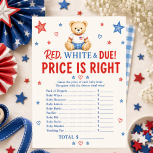 Rot Weiß & Fällig The Price Is Right Spiel Einladung