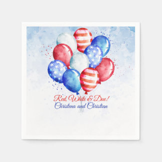 Rot Weiß & Fällig Unabhängigkeitstag Babyparty Serviette