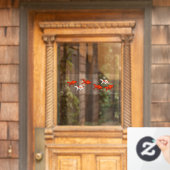 Rot & Weiß Fantail Goldfish schwimmen Fensteraufkleber (Haustür)
