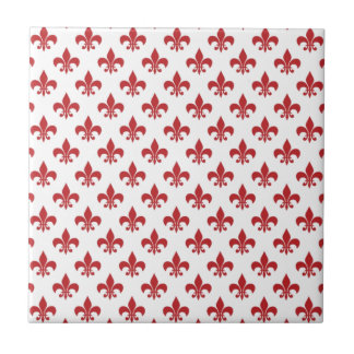 Rot-Weiß-Fleur-de-lys Fliese