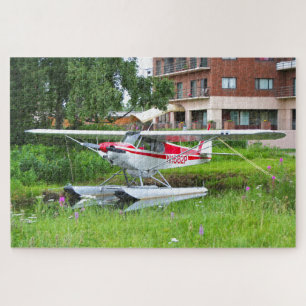 Rot-Weiß-Flugzeug, Lake Hood, Alaska Puzzle