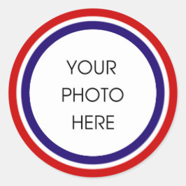 Rot-Weiß-Foto Runder Aufkleber