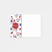 Rot-Weiß-Fußball-Bälle mädchenhaft Sport Post-it Klebezettel (Vorderseite)