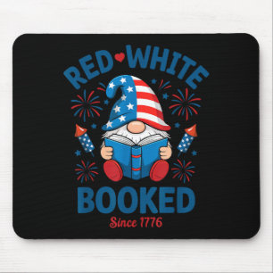 Rot Weiß Gebuchtetes Feuerwerk Patriotischer Leser Mousepad