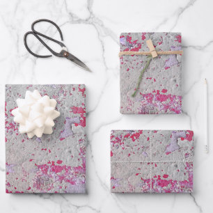 Rot-weiß gekratzte Farbgestaltung Geschenkpapier Set