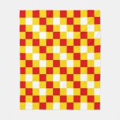 Rot Weiß Gelb Kariertes Muster Design Fleecedecke (Vorderseite)