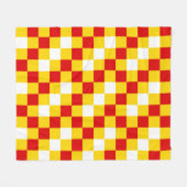 Rot Weiß Gelb Kariertes Muster Design Fleecedecke (Vorderseite (Horizontal))