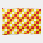 Rot Weiß Gelb Kariertes Muster Design  Geschirrtuch (Horizontal)