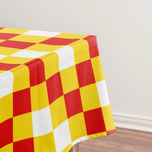 Rot-Weiß-Gelb kariertes Musterdesign Tischdecke (Beispiel)