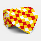 Rot Weiß Gelb Karomuster Design  Krawatte (Gerollt)