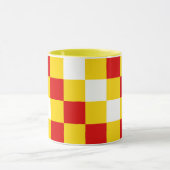 Rot Weiß Gelb Karomuster Design Tasse (Zentrum)