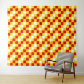 Rot Weiß Gelb Karomuster Design Wandteppich (Beispiel (Horizontal))