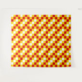 Rot Weiß Gelb Karomuster Design Wandteppich (Vorderseite (Horizontal))