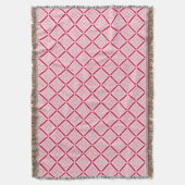 Rot-Weiß geometrisches kariertes Muster Retro Decke (Vorderseite Vertikal)