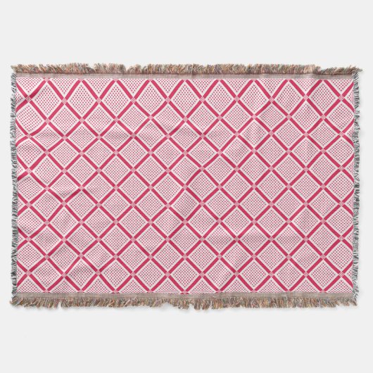 Rot-Weiß geometrisches kariertes Muster Retro Decke (Vorderseite)