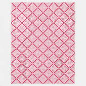 Rot-Weiß geometrisches kariertes Muster Retro Fleecedecke (Vorderseite)