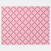 Rot-Weiß geometrisches kariertes Muster Retro Fleecedecke (Vorderseite (Horizontal))
