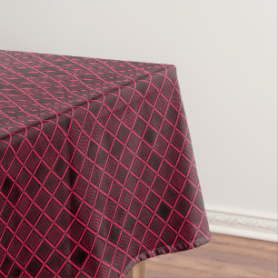 Rot-Weiß geometrisches kariertes Muster Retro Tischdecke