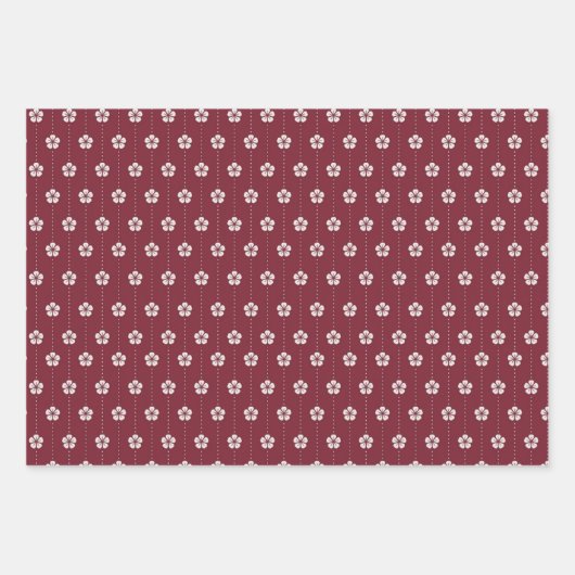 Rot + Weiß Geometrisches Muster | Geschenkpapier Set (Vorderseite 3)