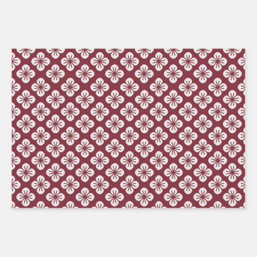 Rot + Weiß Geometrisches Muster | Geschenkpapier Set (Vorderseite 2)