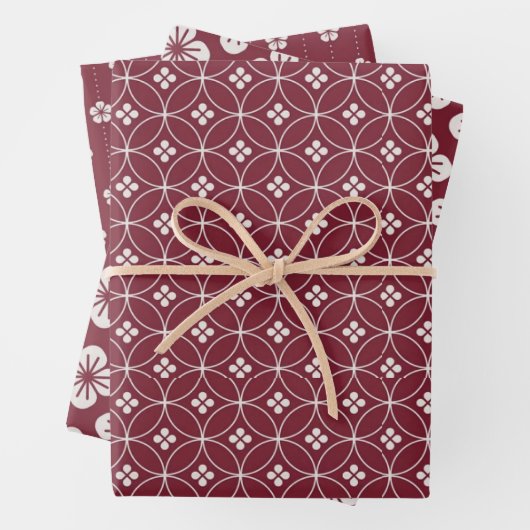 Rot + Weiß Geometrisches Muster | Geschenkpapier Set (Beispiel)