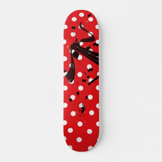 Rot-Weiß gepunkteter Komp Skateboard (Vorne)