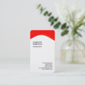 Rot weiß gerundete exklusive Special Moderne einzi Visitenkarte (Stehend Vorderseite)