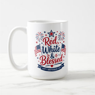 Rot, Weiß & Gesegnet 4. Juli Patriotisch Kaffeetasse