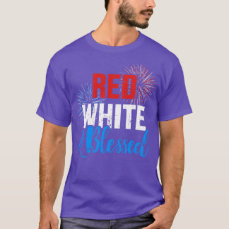 Rot weiß gesegnet für Unabhängigkeitstag am 4. J T-Shirt