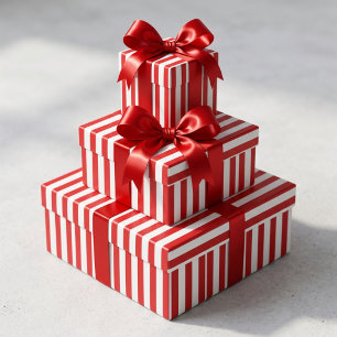 Rot-Weiß-Gestreift Geschenkpapier