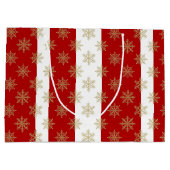 Rot-Weiß gestreifte Feiertage Große Geschenktüte (Rückseite)