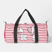 Rot-Weiß-Gestreifte Kinder Duffle Bag (Vorderseite)