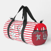 Rot-Weiß-Gestreifte Kinder Duffle Bag (Rechte Ecke)
