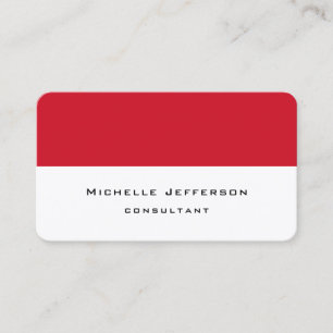 Rot weiß gestreifte Modern Stilvoll Minimalistisch Visitenkarte