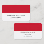 Rot weiß gestreifte Modern Stilvoll Minimalistisch Visitenkarte (Vorne/Hinten)