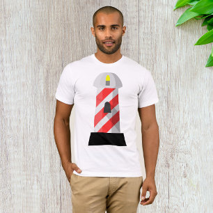 Rot-Weiß gestreifter Leuchtturm T-Shirt