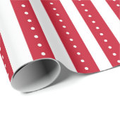 Rot-Weiß gestreiftes Geschenkpapier (Rolleneckpunkt)