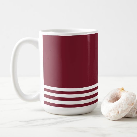 Rot-Weiß-Gestreiftes Muster Kaffeetasse (Mit Donut)