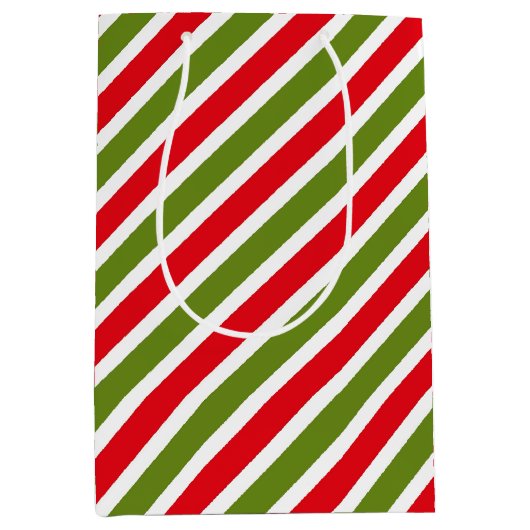 rot-weiß gestreiftes Muster Mittlere Geschenktüte (Vorderseite)