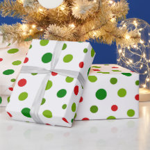Rot-Weiß getupfte Weihnachtseinpackpapier
