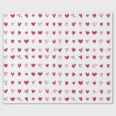Rot-Weiß-Gezeichnet Valentintagsherz Geschenkpapier (Flach)