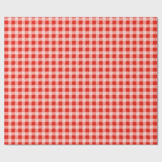 Rot-Weiß-Gingham Geschenkpapier (Flach)