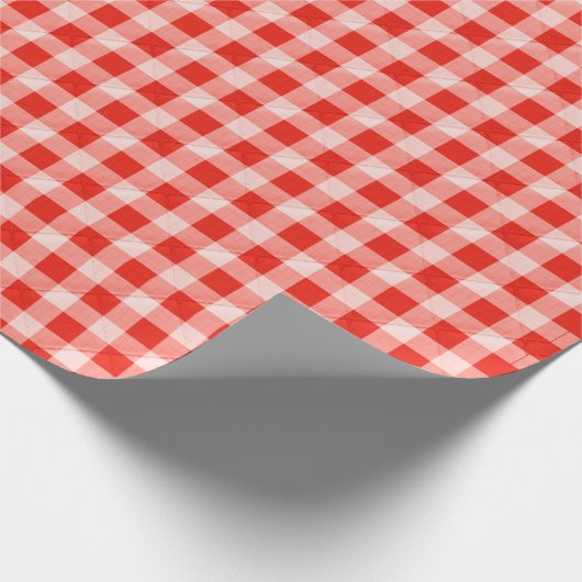 Rot-Weiß-Gingham Geschenkpapier (Ecke)