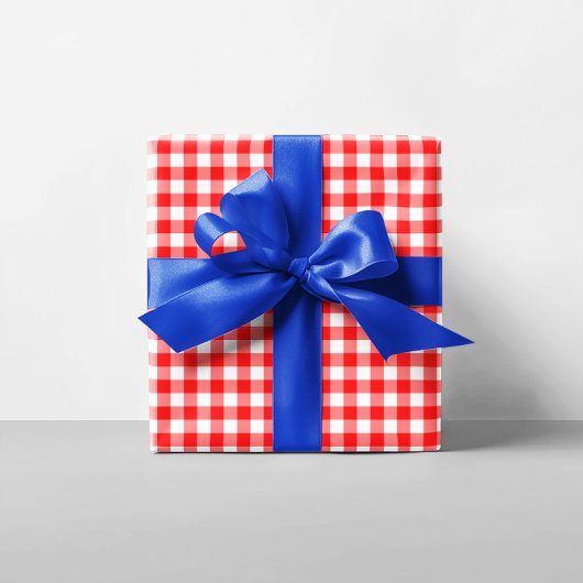 Rot-Weiß Gingham Geschenkpapier