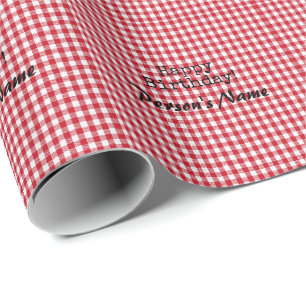 Rot-Weiß Gingham - HAMbyWG Geschenkpapier
