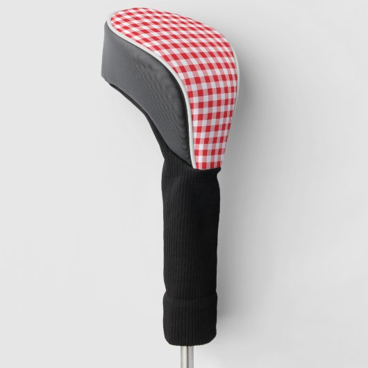 Rot-Weiß-Gingham-kariert Golf Headcover (angewinkelt)
