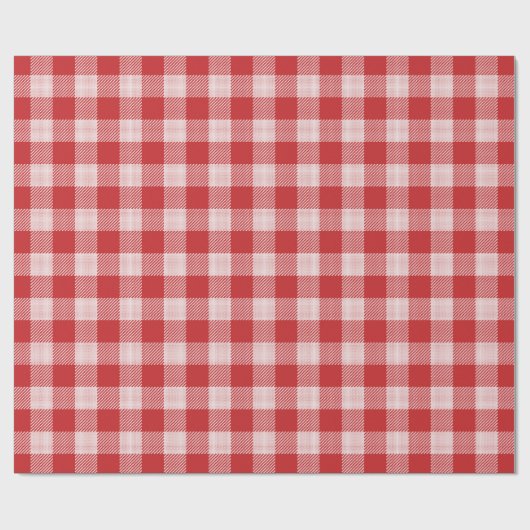 Rot-Weiß-Gingham-Karo-Muster Geschenkpapier (Flach)