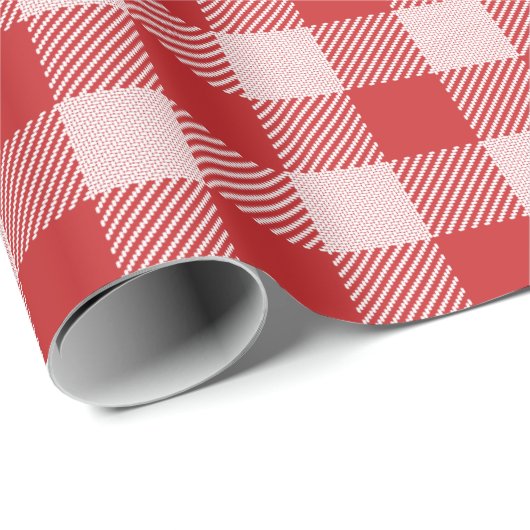 Rot-Weiß-Gingham-Karo-Muster Geschenkpapier (Rolleneckpunkt)