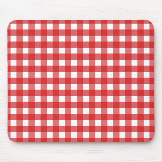Rot-Weiß Gingham Mousepad (Vorne)